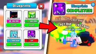 I CRAFTED ALL The NEW *BLUEPRINT PETS*.. And Became OP In Arm Wrestle Simulator!