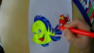 Раскраска из мультфильма Русалочка. The Little Mermaid painting.