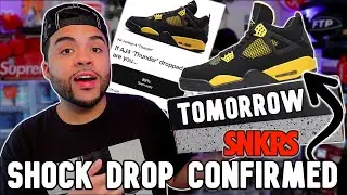 SHOCK DROP TOMORROW?! Jordan 4 Thunders 2023 Releasing On SNKRS App