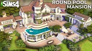 Sims 4 ROUND POOL MEGA MANSION (No CC) | Speed Build