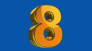 Gold 3d Number 8 Green Screen | no copyright 3d Numbers