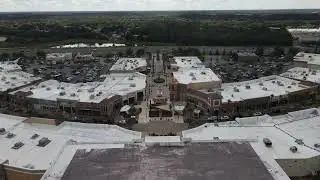 Drone footage of the Shops at Wiregrass in Wesley Chapel, Florida