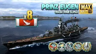 Cruiser Prinz Eugen: 8 ships destroyed on map "Crash Zone Alpha" - World of Warships