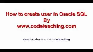 how to create user in Oracle SQL