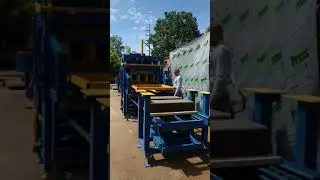 Производство тротуарного бордюра длиной 1 метр на вибропрессе КВП-858-2ПА с штабелером