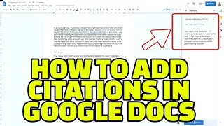 HOW TO ADD CITATIONS IN GOOGLE DOCS