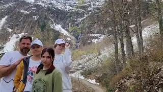 Красная поляна. Водопад Поликаря. Апрель 2023.