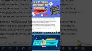 How to Enable Your Insert Key in msword#MSWordTips#InsertKey#overtype#TechTutorial#TechHack