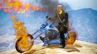 GTA 5 - I BECOME GHOST RIDER AND DESTROY LOS SENTOS | (GTA 5 MODS)