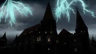 Night Old Castle Thunderstorm & Rain Ambience. Heavy Rain & Thunder. Relax,Deep Sleep,Study,Insomnia