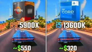RYZEN 9 5900X против i5 13600K   Тест в 6 играх