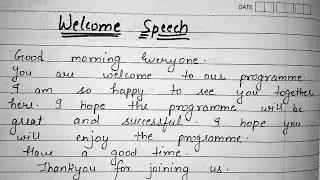Welcome Speech for School and college Functions | How to write an welcome speech