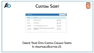 Custom Sort Function in AdaptableBlotter.JS