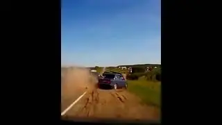 Pushed into a ditch! CAR CRASH! Dash cam! 