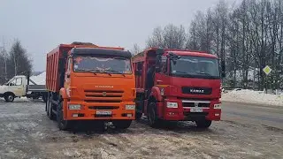 KAMAZ-6520. Couldn't pull it up the hill. Minus a wheel. We're carrying haylage.