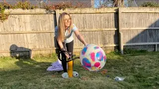 EXTREMELY LOUD OUTSIDE BALLOON POPS WITH A PUMP