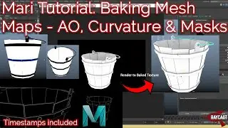 Maya 2020 Tutorial: Baking Mesh Maps - Ambient Occlusion, Curvature & Masks with Timestamps