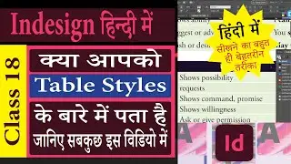 18. Learn Indesign CC in Hindi: Working with Table Styles in Indesign - Create edit Table Styles