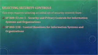 SELECTION OF SECURITY CONTROLS/NIST 800-53 REV 5