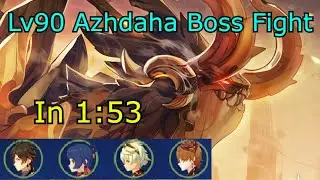 【原神】Lv 90 Zhongli Tartaglia vs Azhdaha Boss Fight in 1:53  | No food buff