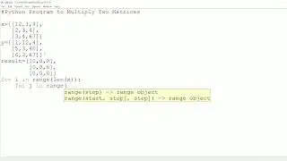|| 63 || Python Program to Multiply Two Matrices | Python program for Matrix Multiplication | Matrix