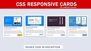 CSS Responsive Cars Design No @Media Query | Card Html CSS