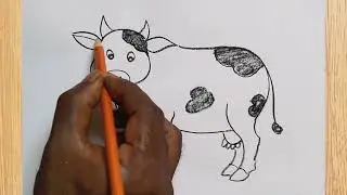 how to draw cow drawing easy step by step@DrawingTalent