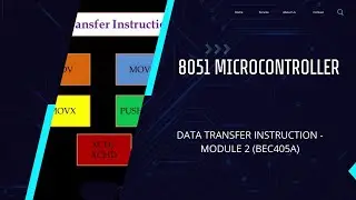 Data Transfer Instructions|BEC405A-8051 Microcontroller|VTU|BE|ECE|8051 MOV|MOVC|MOVX|Stack|POP|PUSH