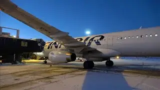Finnair A321 Incredibly Beautiful Landing at Rovaniemi Airport in Finnish Lapland - (4K)