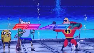 Mugen Finn and Jake and Mordecai VS MR Incredible And Glacia
