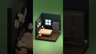 Cozy isometric bedroom 