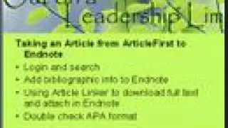 (5) Taking an Article from ArticleFirst to Endnote