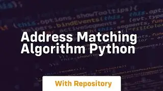address matching algorithm python