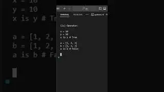 Python Identity Operators 