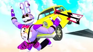 Glamrock Bonnie FNAF SB: Animatronics Ragdolls Falls - [GMOD] - Episode 94