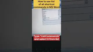 🔥How to see list of all commands in ms word🔥 #shorts #shortvideo #msword