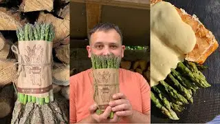 Спаржа на грилю з червоною рибкою та соусом бешамель