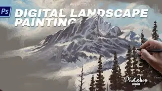 Digital PAINTING - Mountains of the Alps - Landscape Painting