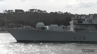 HMS PORTLAND F79 LEAVES DEVONPORT NAVAL BASE AT MUTTON COVE 16-10-23