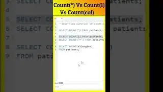 sql count question || count(*) vs count(1) || tricky sql interview puzzle