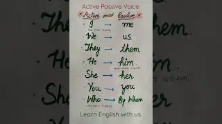 Learn Active Passive Voice | WISE CHOICE TUTORIAL 🏆| 'Subject' change into 'Object' in this manner.