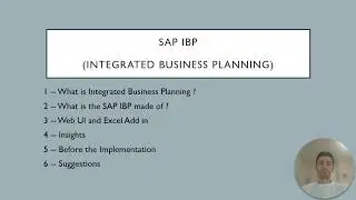 SAP IBP Integrated Business Planning Overview