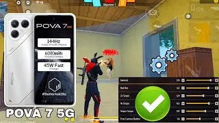 Pova 7 5g free fire sensitivity setting ⚙️ l Pova 7 5g free fire headshot setting ⚙️