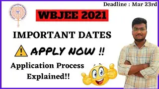 WBJEE 2021 | Application Open Now | Process | Important Dates | Ep-134 | SCM 