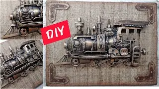 DIY РЕТРО ПАРОВОЗ ИЗ МУСОРА И ПОДРУЧНЫХ МАТЕРИАЛОВ/ #diy #art #steampunk
