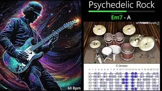 Slow Psychedelic Rock - Guitar Backing Track in E Minor (Em)