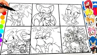 Sonic Coloring Pages NEW Sonic Team NEW Sonic in the movie 3 Tails, Knuckles,Amy Rose compilation 7