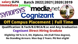 Cognizant | Synopsys | media.net Recruitment 2022  Off Campus Placement 2022 Batch Cognizant