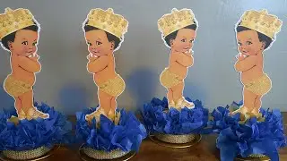 How to make center pieces for baby shower little prince  🤴🏿