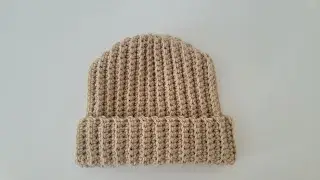 How to Crochet Simple Beanie - Repeat Row - Streatchy 🧶